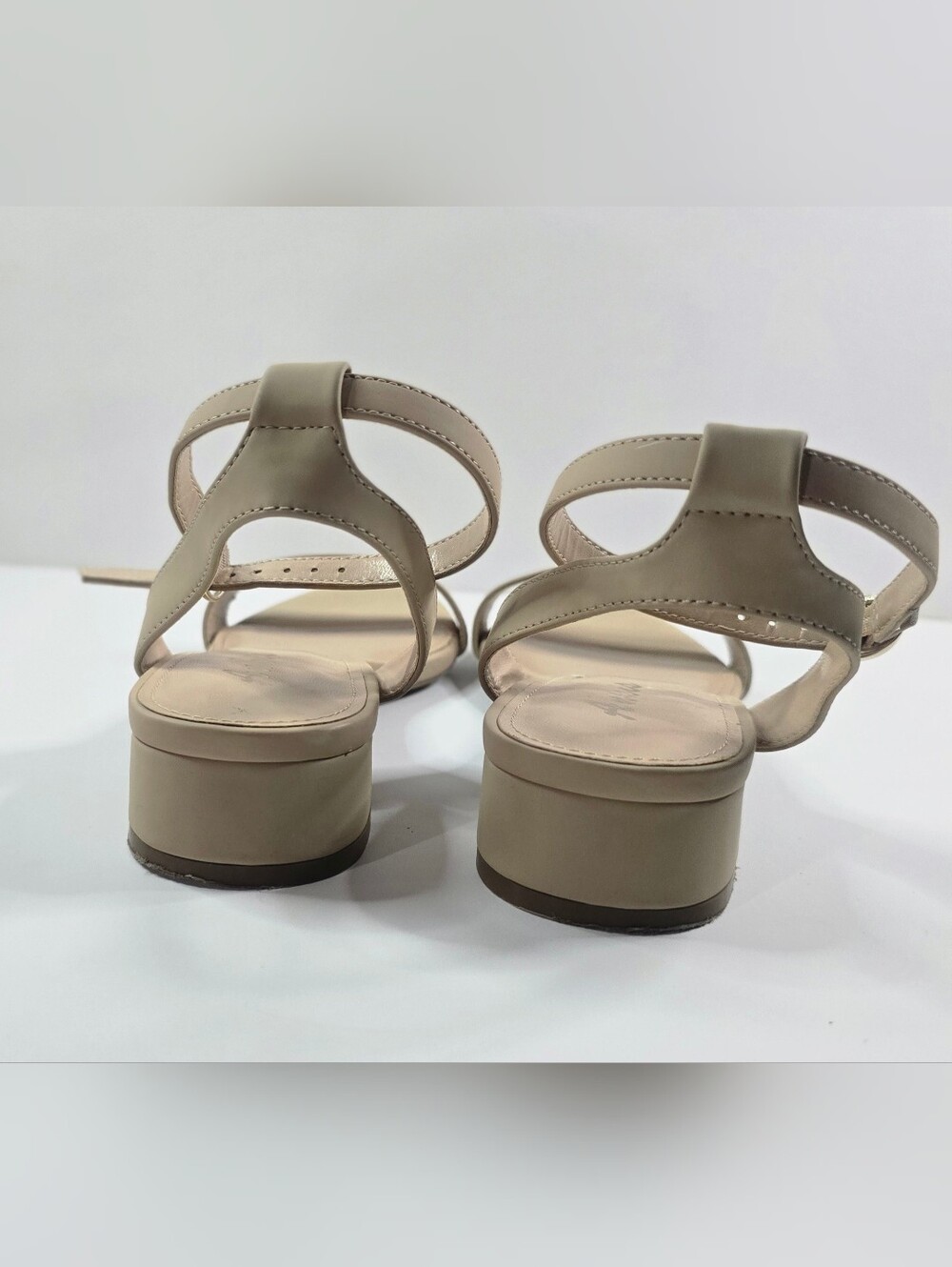 Ankis Nude Beige Ankle Strap Flat Sandals Size 7M - Picture 5 of 8